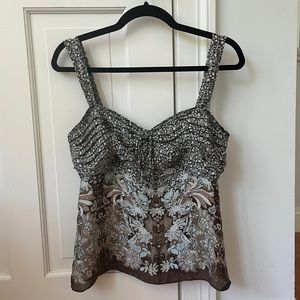 Ann Taylor Floral Blouse Milkmaid Top